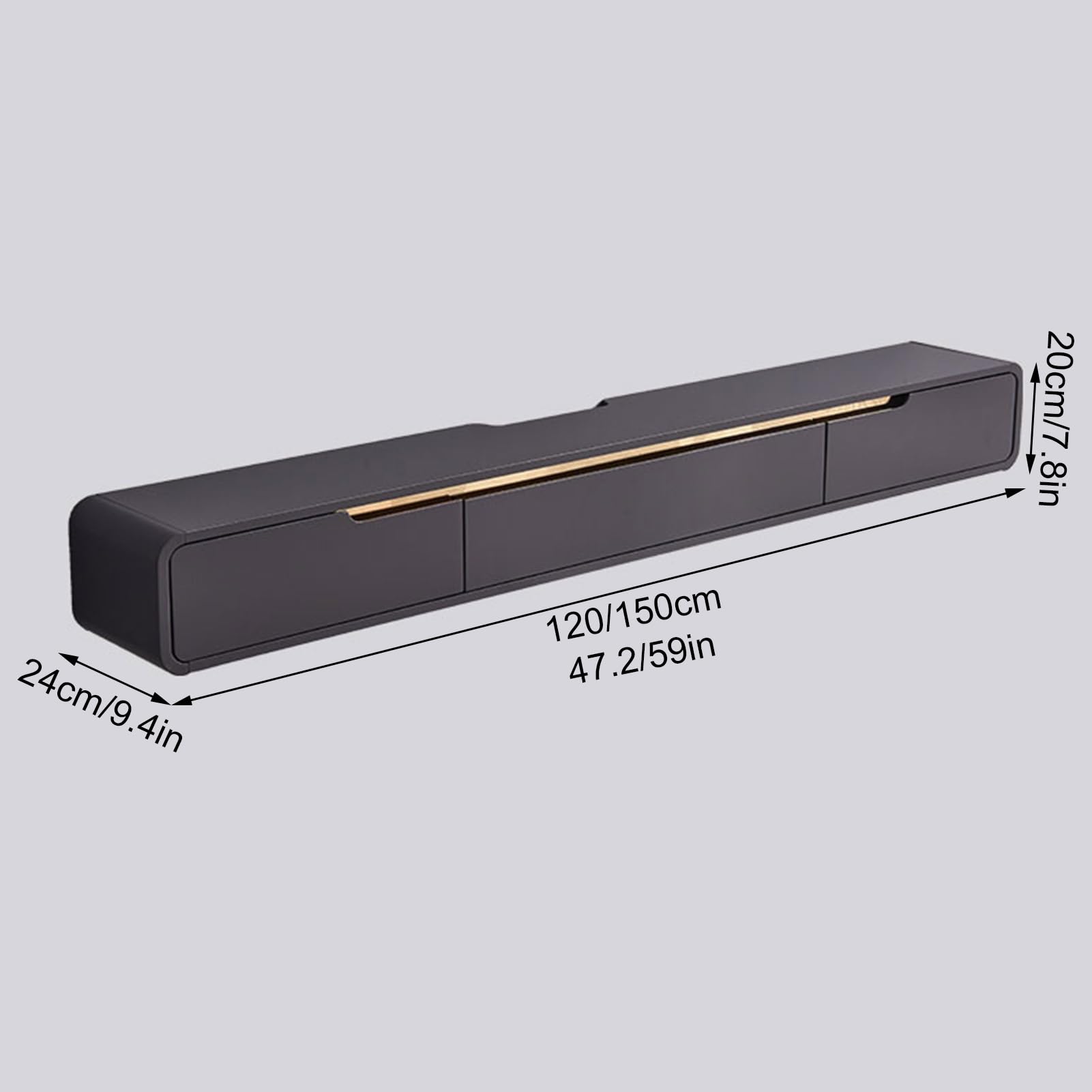 Moderne TV Wandhalterung mit Kabelmanagement Elegante Schwarz Schwimmende TV Konsole für Fernseher bis 60 Zoll Stilvolle Home Entertainment Lösung