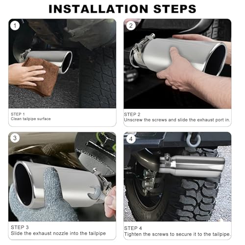 Image of 2.5 inchInlet 3 inch Outlet Polished Exhaust Tip 12 inch Length Stainless Steel