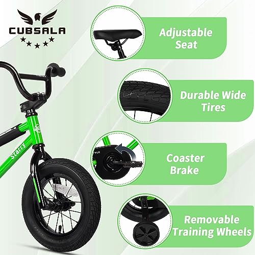 Image of 12 14 16 18 Inch Kids Bike BMX Style Bicycle with Training Wheels Coaster Brake for 2-10 Years Old Toddlers Boys Girls Multiple Colors