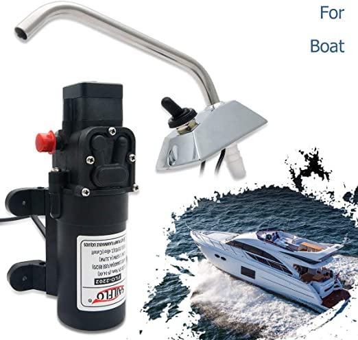 Image of Unifizz 12V Water Pump Self-Priming Galley High Pressure Electric Pumps Spin Faucet Tap for RV Boat Caravan Motorhome