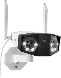 Reolink 4K WiFi Security Camera Outdoor with 180° Ultra-Wide Angle, 2.4/5 GHz WiFi IP Camera, Smart Human/Vehicle/Pet Detection, Color Night Vision, Two-Way Audio, IP66, Duo 2 WiFi asin的图片