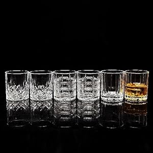 Kanars whiskey glasses mixed 10 oz scotch glasses set of 6 rock bar tumblers 3 patterns in luxury gift box for birthday anniversary valentines day and wedding  urban country home decor