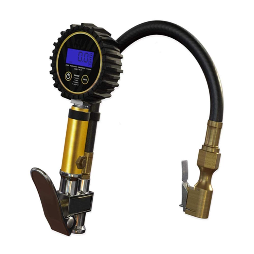 Manometro per Pneumatici per Auto Manometro per Pneumatici Mandrino ad Aria con Tubo in Gomma da 30 cm