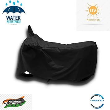 OSSTED Water Resistant-UV Protection-&-DustProof Bike Cover--for-Bajaj Pulsar RS200_Bike Body Cover (Black) with Side Mirror Pockets