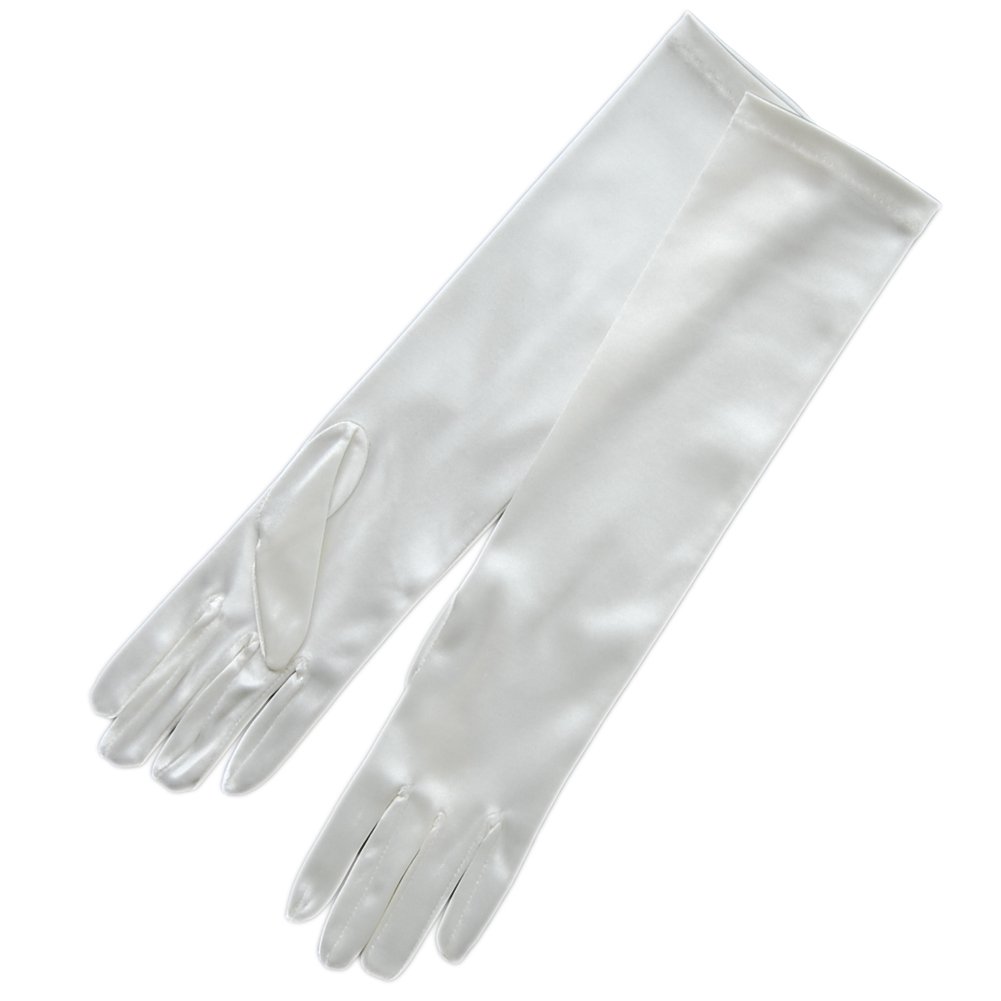 Long Shiny Stretch Satin Dress Gloves For Girl