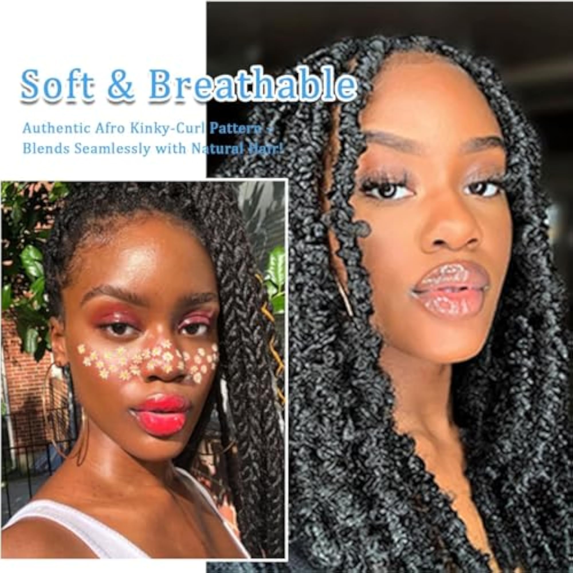 2Pcs Curly Hair Extensions for Women, Fluffy Bun Style