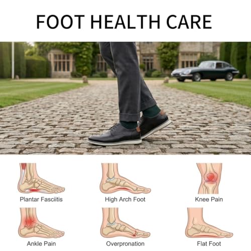 Image of Coramtty Men Casual Wingtip Arch Support Oxford Shoes Formal Sneakers | Timeless brogue silhouette, stable cushion layer, versatile matching style, suitable for ceremonies and daily outings