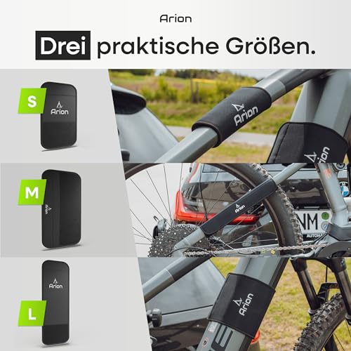 Arion Fahrrad Rahmenschutz 3er Set I Transportschutz passend für Thule Fahrradträger I Carbon Rahmen Schutz I Fahrrad Anhänger E-Bike Zubehör I ebike Befestigung universal passend
