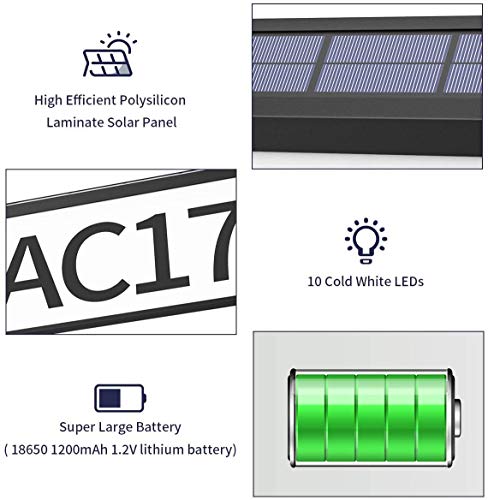 Hsearea DICHADENG-1 House Numbers, Solar Powered Led Address Plaques Luminous Digital Lights thumb #3