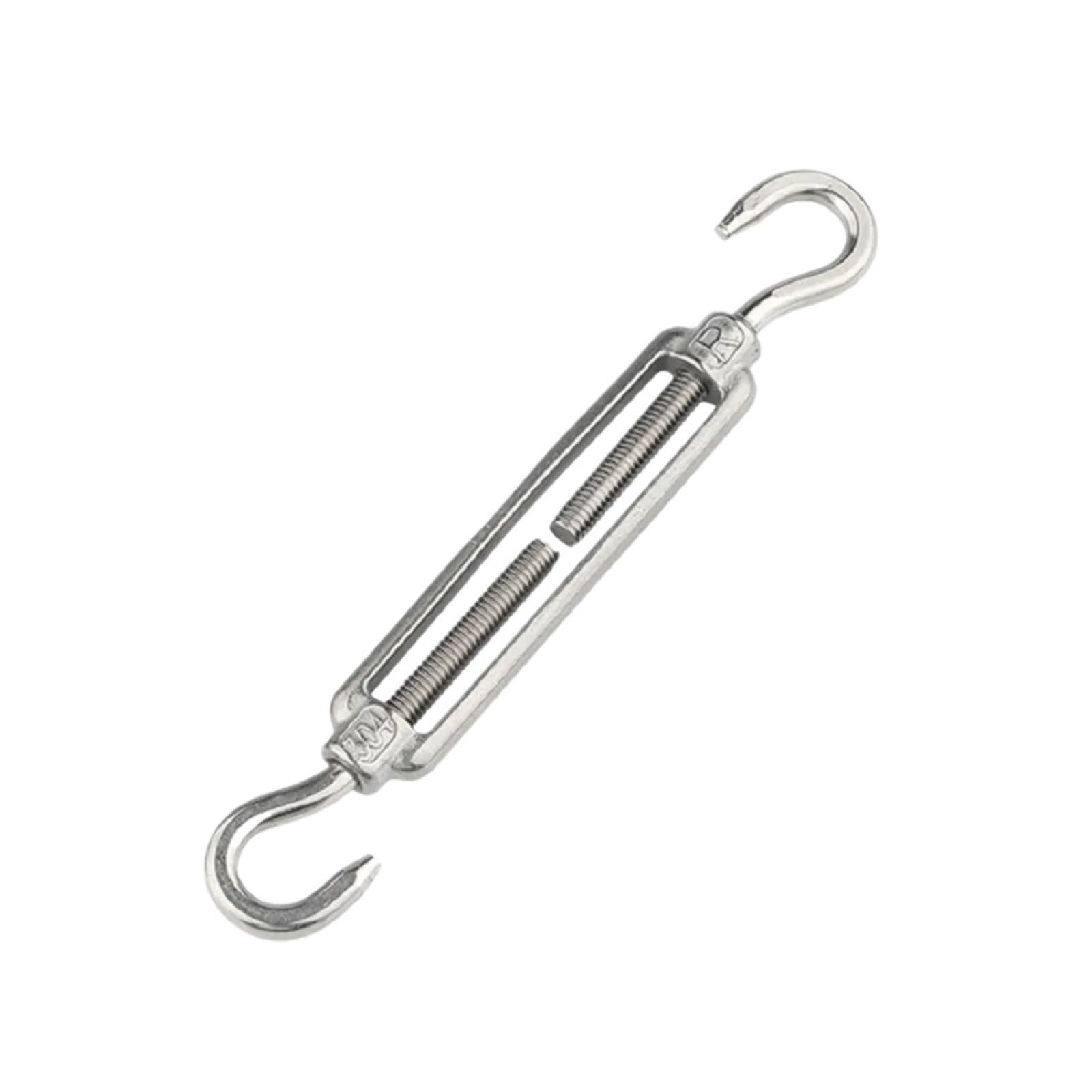 YDHSIKK Turnbuckle Wire Tensioner, Turnbuckle 304 SS Wire Rope Tension Shade Net Tarpaulin Flange Bolt Hook M4-M24(C C,M16)