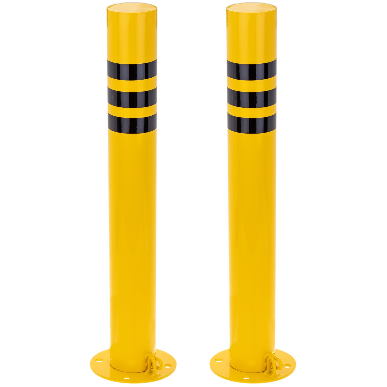 Pilonas bolardos de acero 76x600mm base clavada removible Pack 2 uds