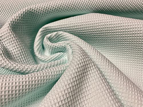 Mini algodón waffle piqué panal, material – Albornoz toalla cojín – 150 cm de ancho (se vende por metros), color verde menta