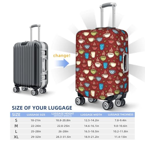 Coffee Cups For Travel Luggage Cover Suitcase Protector Fits 18-32 Inch Travel Luggage Protector Elastic Luggage Anti-Scratch Suitcase Cover4