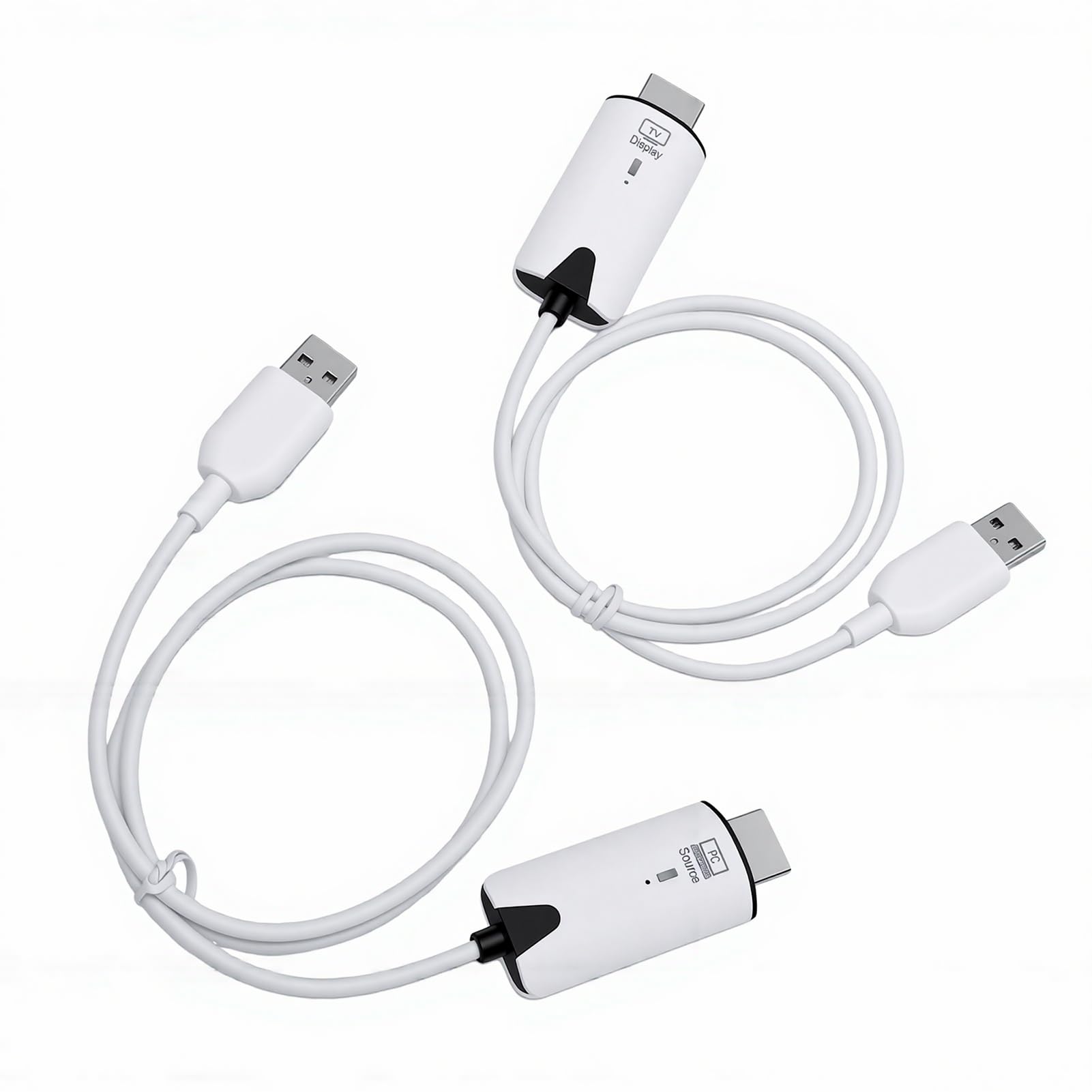 LICAEVEY Bezprzewodowy Adapter Wyświetlacza, Kabel do Lustrzanej Kopii Ekranu 1080P HD ze Stabilnym Transferem o Długości 50 M, Funkcja Plug and Play do Komputera, Smartfona, Laptopa,