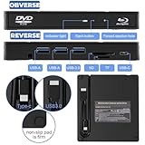 External Blu-ray Drive, 7 in 1 BD External Blu Ray Drive USB 3.0 & Type-C BD/CD/DVD +/-Rw Reader Player 3D Blu Ray Burner Writer, Slim Optical Bluray Drive for Laptop Mac OS Windows XP/7/8/10/11 - Image 6