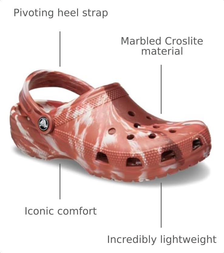 Image of Crocs Unisex Adult Classic Marbled Tie-dye Clogs