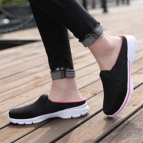 MizHome Women's Backless Walking Sneakers Summer Slip-on Mule Shoes Closed Toe Slippers Black 9 | Image 2