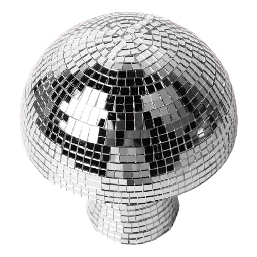 Bola espejada en forma de hongo para decoración de mesa, efectos visuales fascinantes, construcción duradera de plástico, para fiestas, hogar, escenario o bares (plata) miniatura 2