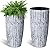 GreatBuddy Tall Planters for Outdoor Indoor Plants, 20" Outdoor Planters for Porch, Front Porch Planter with Shelf Insert, Gray, 2 Pack