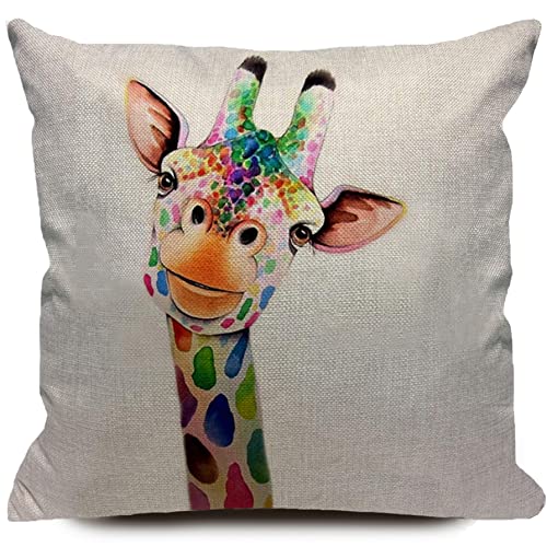 Image of KAKIGIJI Pillow Cover Giraffe 18x18 inch Cushion Home Decor for Sofa Livingroom Couch Bed Decorative Throw Pillow Case Gift