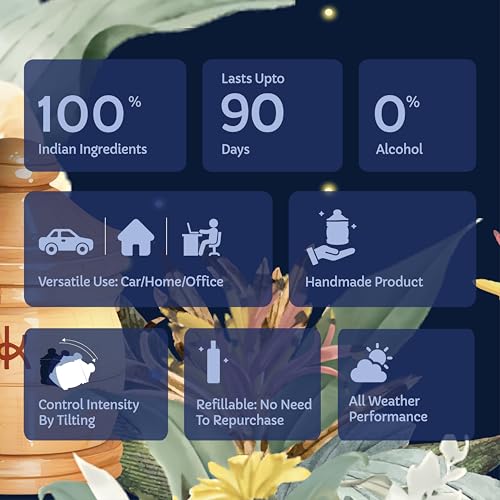 Image of Kooji Wood - Midnight Garden - Car & Home Perfume - 12ml | Premium Freshener - Jasmine, Orange Blossom & Musk Notes - 100% Indian Ingredients - Natural & Vegan - Long-Lasting Aroma - Up to 90 Days