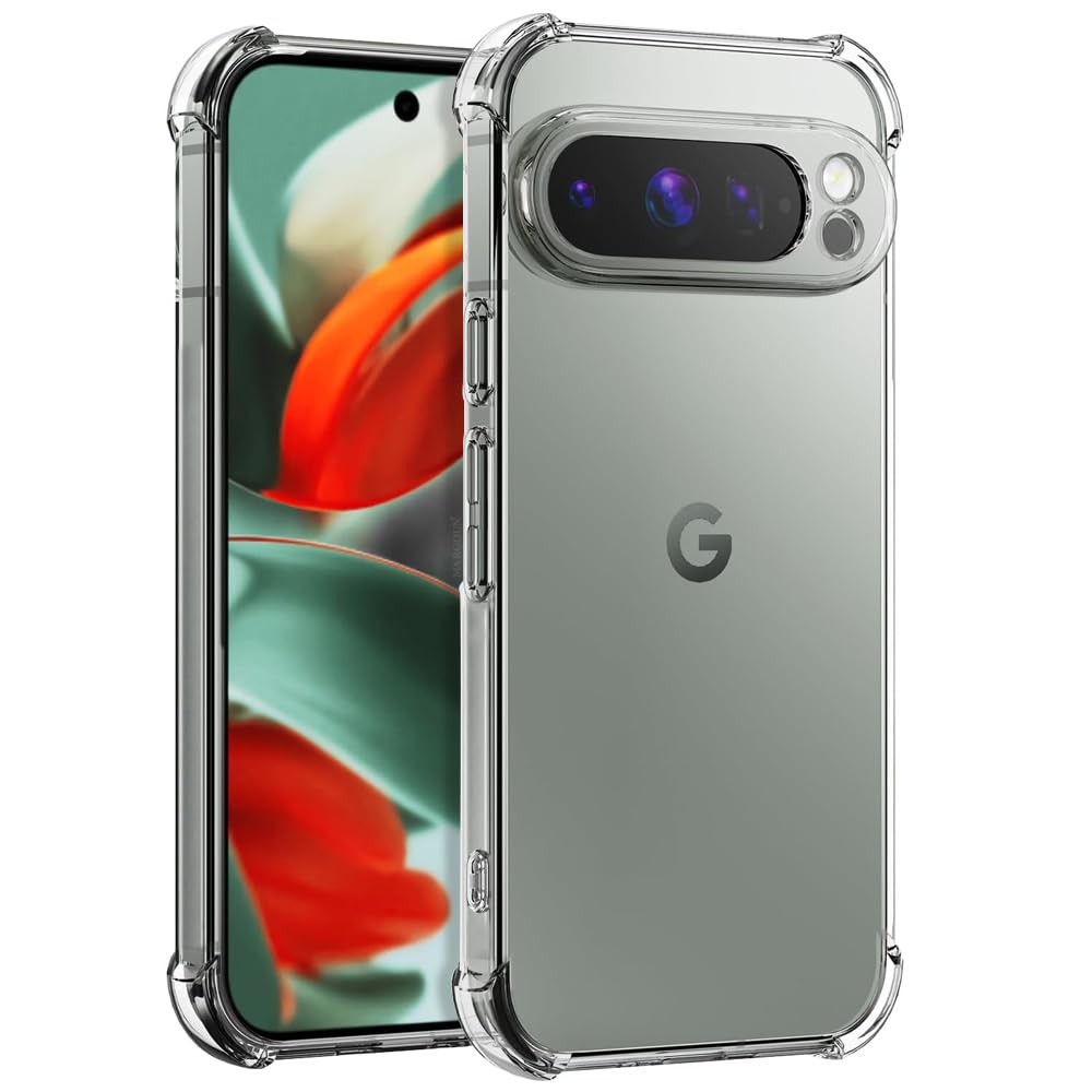 MARGOUN For Google Pixel 9 Pro XL Case Clear Cover TPU Shock-Absorption Flexible Cover Bumper (Google Pixel 9 Pro XL)