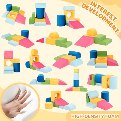 image for Edbuosy Toddler Climbing Toys Indoor, 7-Piece Colourful Foam Climbing 