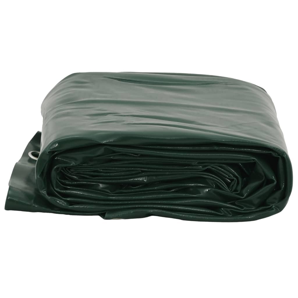 Telone verde con rivestimento in PVC, 5 x 8 m, 650 g/m², antistrappo, impermeabile, con occhielli in metallo, resistente alle intemperie, ai raggi UV, versatile, come telo protettivo per