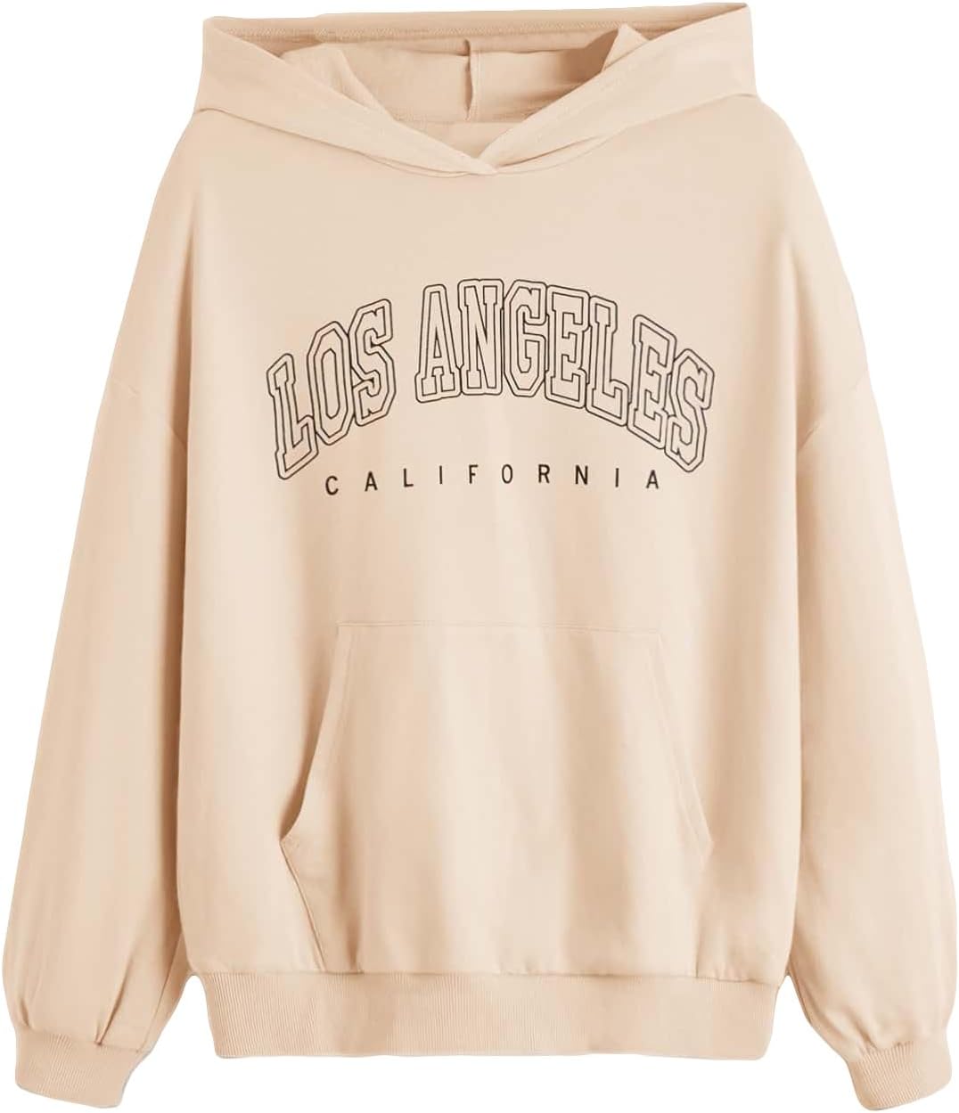 SHENHE Girl's Casual Fashion Los Angeles Hoodie Graphic Long Sleeve Hooded Sweatshirt