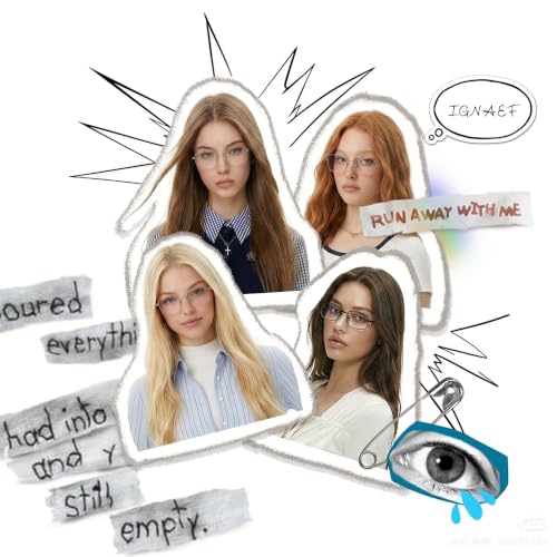 Image of IGnaef Fashion Non Prescription Fake Glasses for Women Blue Light Blocking Rectangle Metal Frame IF8733