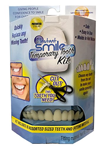 Instant Smile Temporary Tooth Kit - 3 Shades Included (Bright, Natural, Dark) - Does Not Stain and PATENTED!!