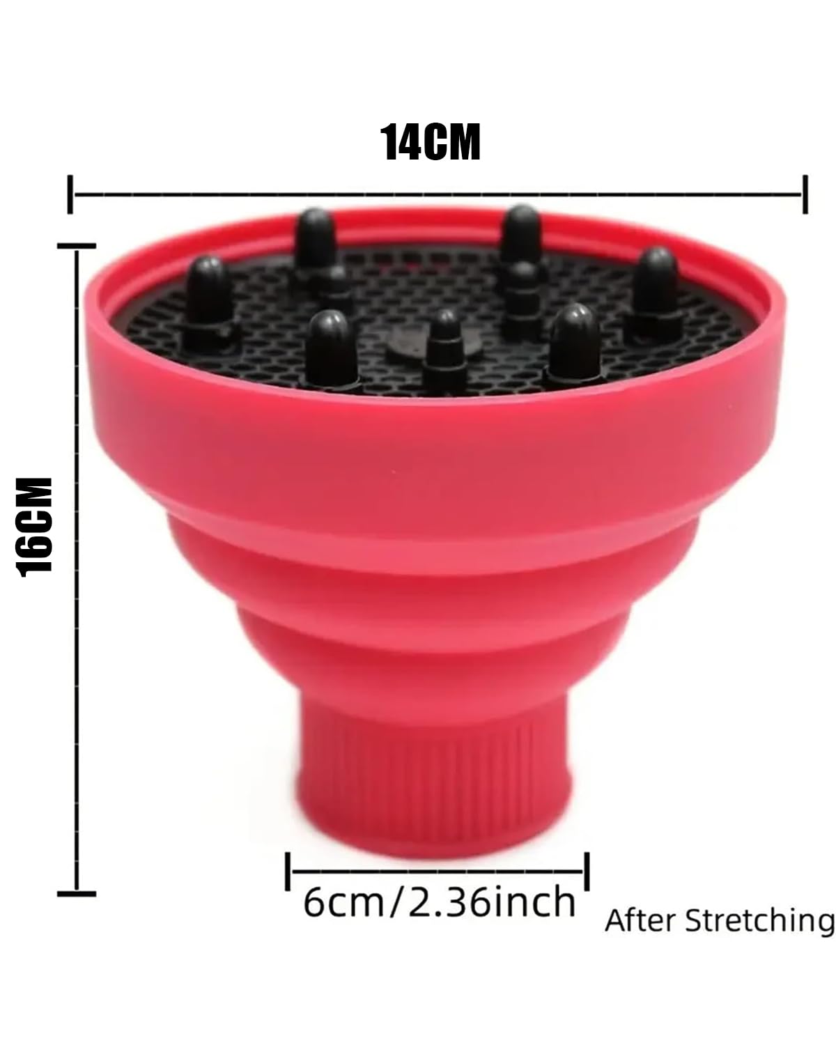 Comb Set, Diffuser for Curly Hair, Hair Diffuser, Hair Stylists Professional Styling Comb Set, Diffuser Hair Dressing Styling Tool Usage at Home to Acheive Curl Defination (Rose Red) - Image 2 thumbnail