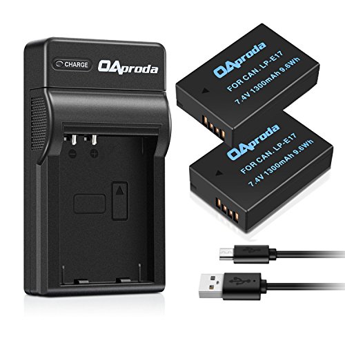OAproda 2 Pack LP-E17 Battery (New Upgraded) and Rapid USB Charger for Canon EOS Rebel SL2, T6i, T6s, T7i, 200D, 750D, 760D, 8000D, 77D, 800D, KISS X8i, M3, M5, M6 Digital SLR Camera