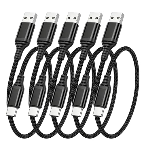 USB Type C ケーブル 0.5m 5本セット LpoieJun【高速データ転送(480Mbps) / 60W 急速充電】 USB-A to C 高耐久ナイロン編み スマートフォン/タブレット/ゲーム機のタイプｃ機種に対応 断線防止【映像出力不可】