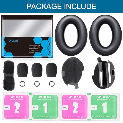 Renew A20 Kit de Reemplazo de Almohadillas para Orejas, Cojín para Auriculares, Cubierta para Micrófono con Protector de Viento para Bose Aviation A20 Headset (Negro) miniatura 7
