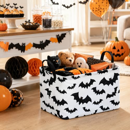 Image of Halloween Batman Basket Gothic Bat Storage Kids Toy Organizer Room Decor