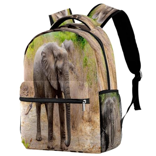 Sac à dos d'école éléphant gris 29x20x40cm pour ados et enfants