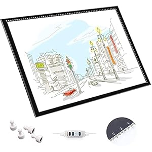 Artist Light Boxes A1 A2 A3 A4 Verbeterde LED Draagbaar Tekenblok Helderheid Instelbare Tracing Schrijftablet Voor Kunstenaars Schetsen Animatie Tekenen Architectuur Ontwerp,A3 lightpad