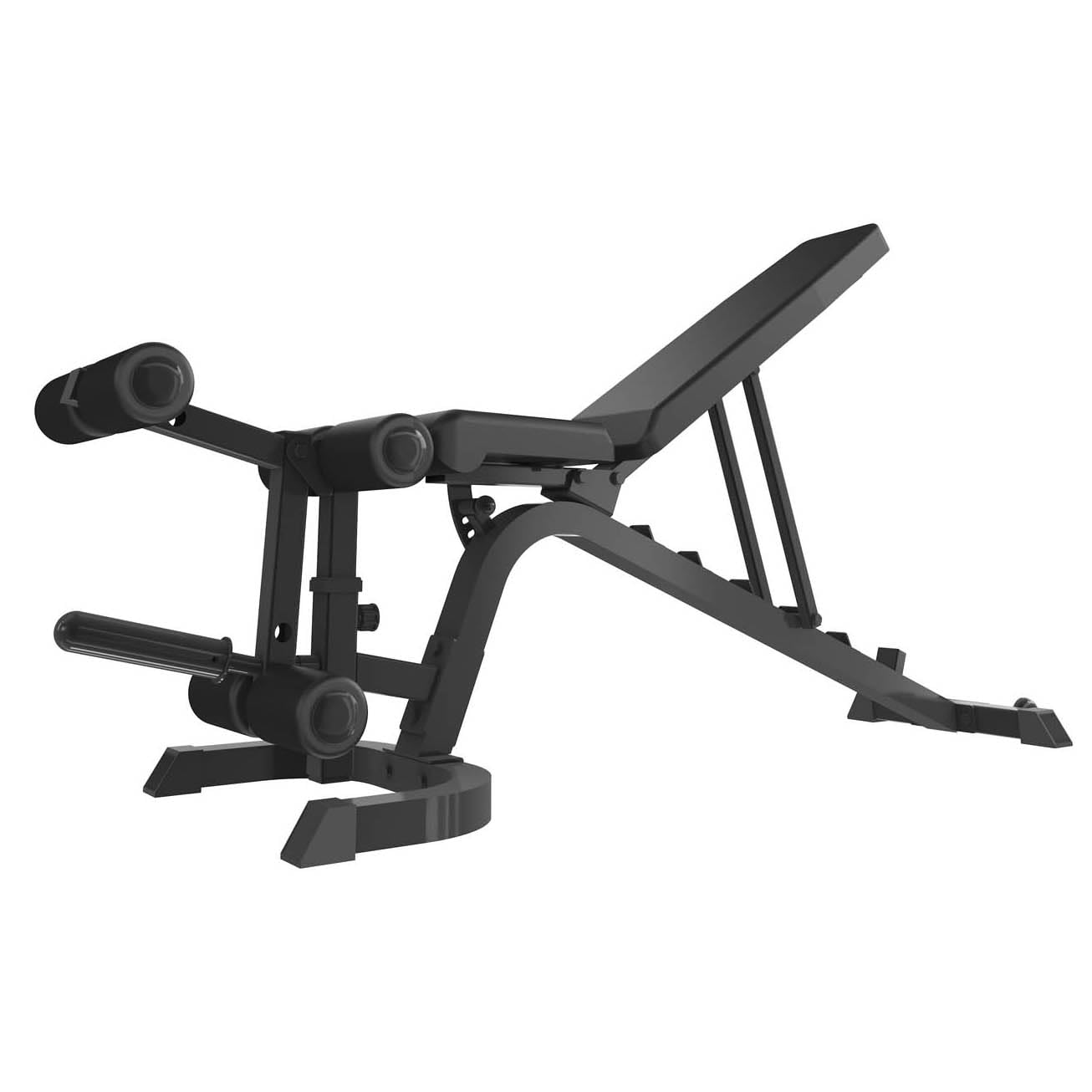 TOORX WBX 220 MULTIFIT Panca multiuso, ruote di trasporto, adattatore per utilizzo dischi in ghisa con foro ø 50 mm, Leg curl incluso