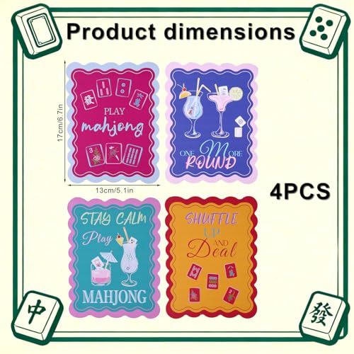 Penitue 4pcs Mahjong Shuffler Cards multicolor miniatura 2