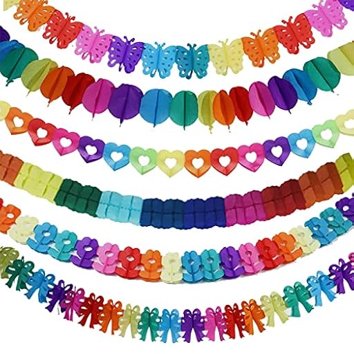 6 Piezas Guirnalda Papel Colores, Guirnaldas Papel Decoración para Fiestas de Cumpleaños, Festivales y Bodas | Ya disponible en tu tienda friki favorita! En mundofriki.es! 6 Piezas Guirnalda Papel Colores, Guirnaldas Papel Decoración para Fiestas de Cumpleaños, Festivales y Bodas | Ya disponible en tu tienda friki favorita! En mundofriki.es!