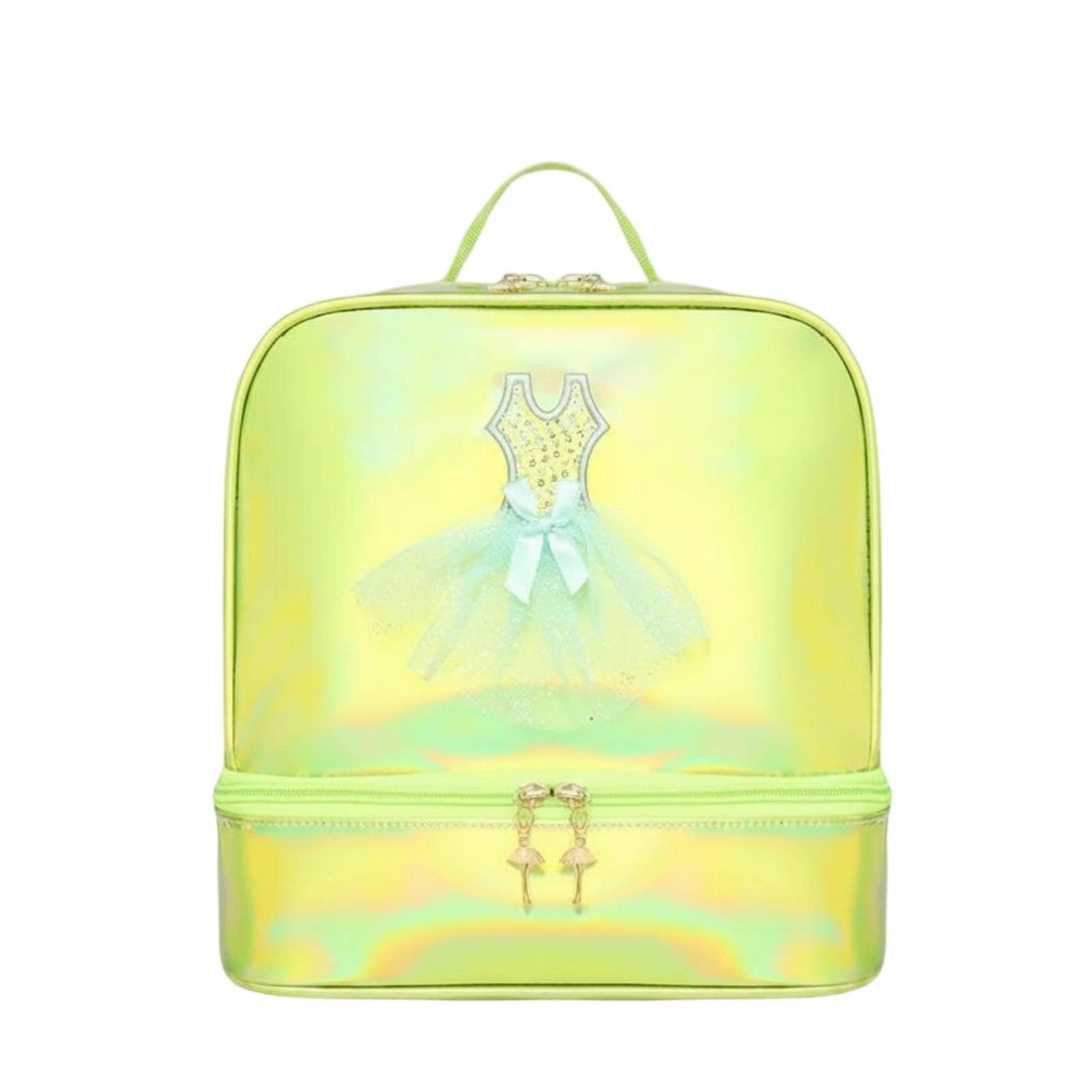 ATORSE Cute Design Holographic Backpack Adjustable Straps Ballerina Dance Bag Large Capacity Girls Ballet Bag Easy to Clean for Children, Dancers, Ballerinas, School, Green-image-27