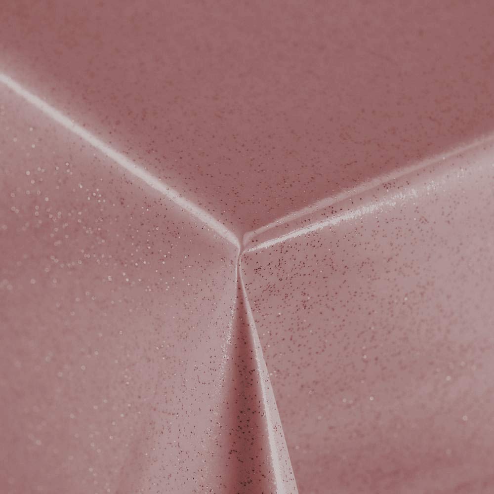 Discover Lifestyle & Fashion Fabrics Plain Rose Gold PVC Infused With Glitter Vinyl Wipe Clean Protector Tablecloth Cover in width 140cm – Sold by metre
