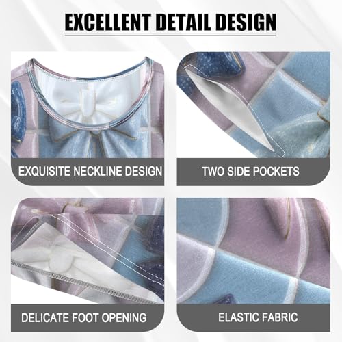 Pajama Sets Short Sleeve Bow Ties on Ceramic Tiles Soft Cotton Summer Sleepwear 2 Piece PJS Size 5-14T3