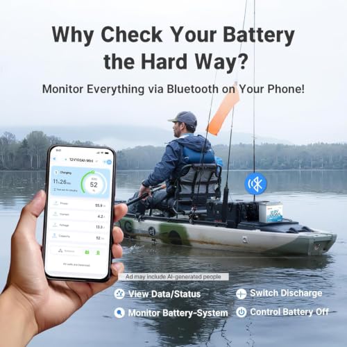 Image of Redodo 12V 100Ah Ultra-Mini LiFePO4 Bluetooth Deep Cycle Battery 2 Pack