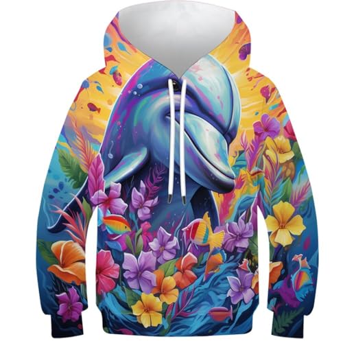 Hoodie Les Dauphins imprimé 3D pour adolescent stylé au quotidien
