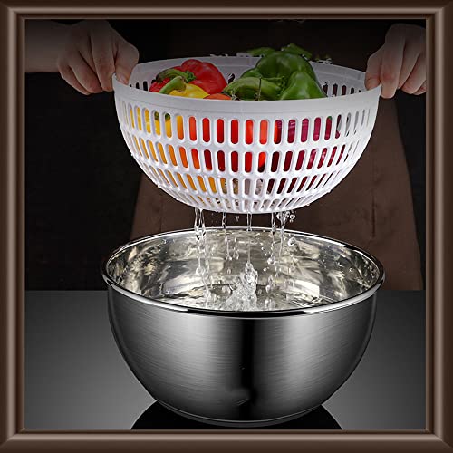 Oihya Salad Spinner Stainless Steel Salad Spinner Rotare Lettuce Washer And Dryer Easy Draining And Compact Storage Large 3.5 L #TOP4