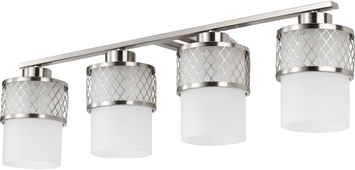 Nuvo 60/4684 Four Light Vanity, Pwt, Nckl, B/S, Slvr
