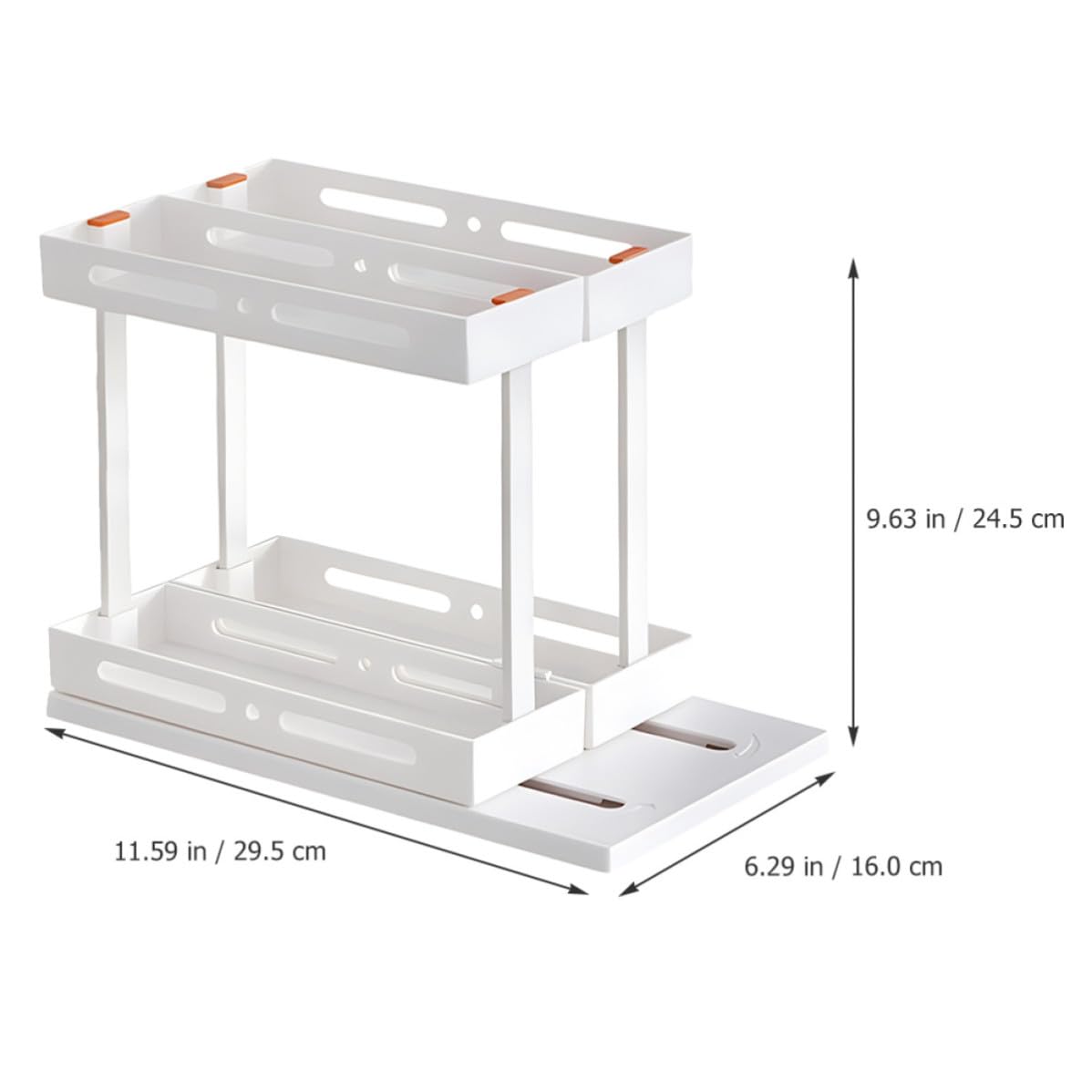 Happyyami Organizador de Cocina Diseño Extraíble y Organización Ordenada Extraíble Blanco de Abs y Acero al Carbono, Estante de Almacenamiento para Encimera