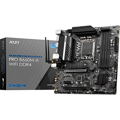 Image of MSI PRO B660M-A WiFi ProSeries Motherboard (mATX, 12th Gen Intel Core, LGA 1700 Socket, DDR5, PCIe 4, 2.5G LAN, M.2 Slots, Wi-Fi 6)
